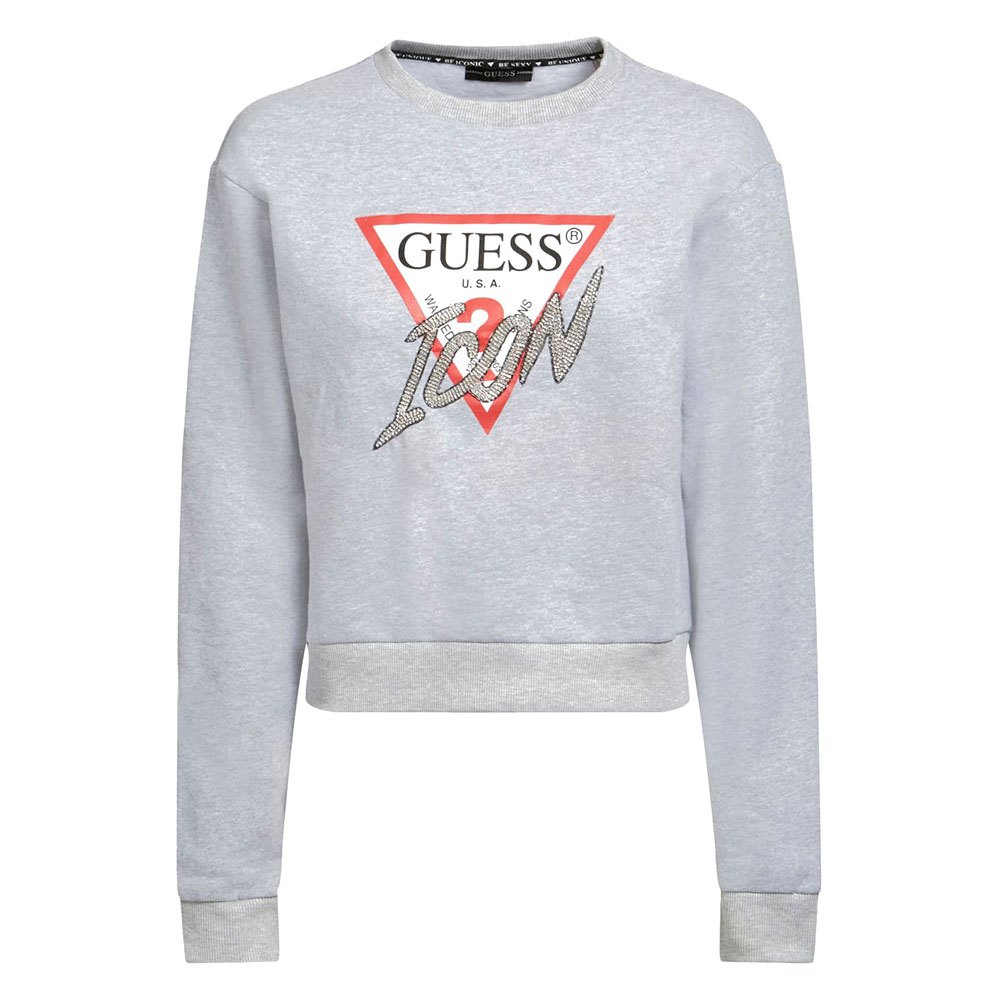 Guess Icon Fleece Sweatshirt M Light Melagne Grey M günstig online kaufen