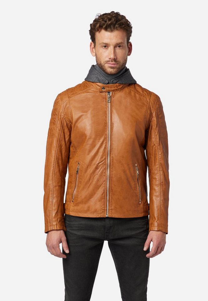 RICANO Lederjacke Brute Abtrennbare Kapuze, Hochwertiges Lamm Leder günstig online kaufen