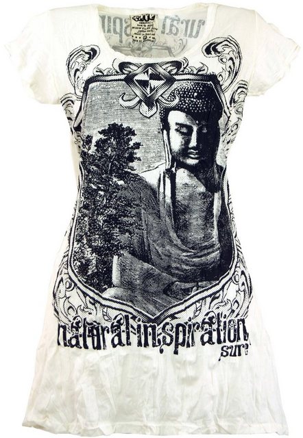 Guru-Shop T-Shirt Sure Long Shirt, Minikleid Bodhi Baum Buddha -.. Festival günstig online kaufen