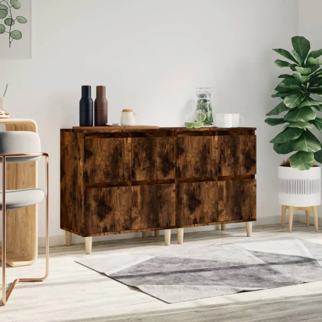 Vidaxl Sideboards 2 Stk. Räuchereiche 60x35x70 Cm Holzwerkstoff günstig online kaufen