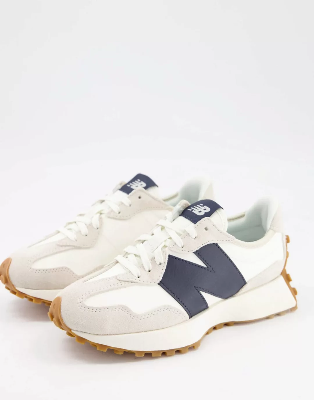 New Balance – 327 – Sneaker in gebrochenem Weiß/Marineblau günstig online kaufen