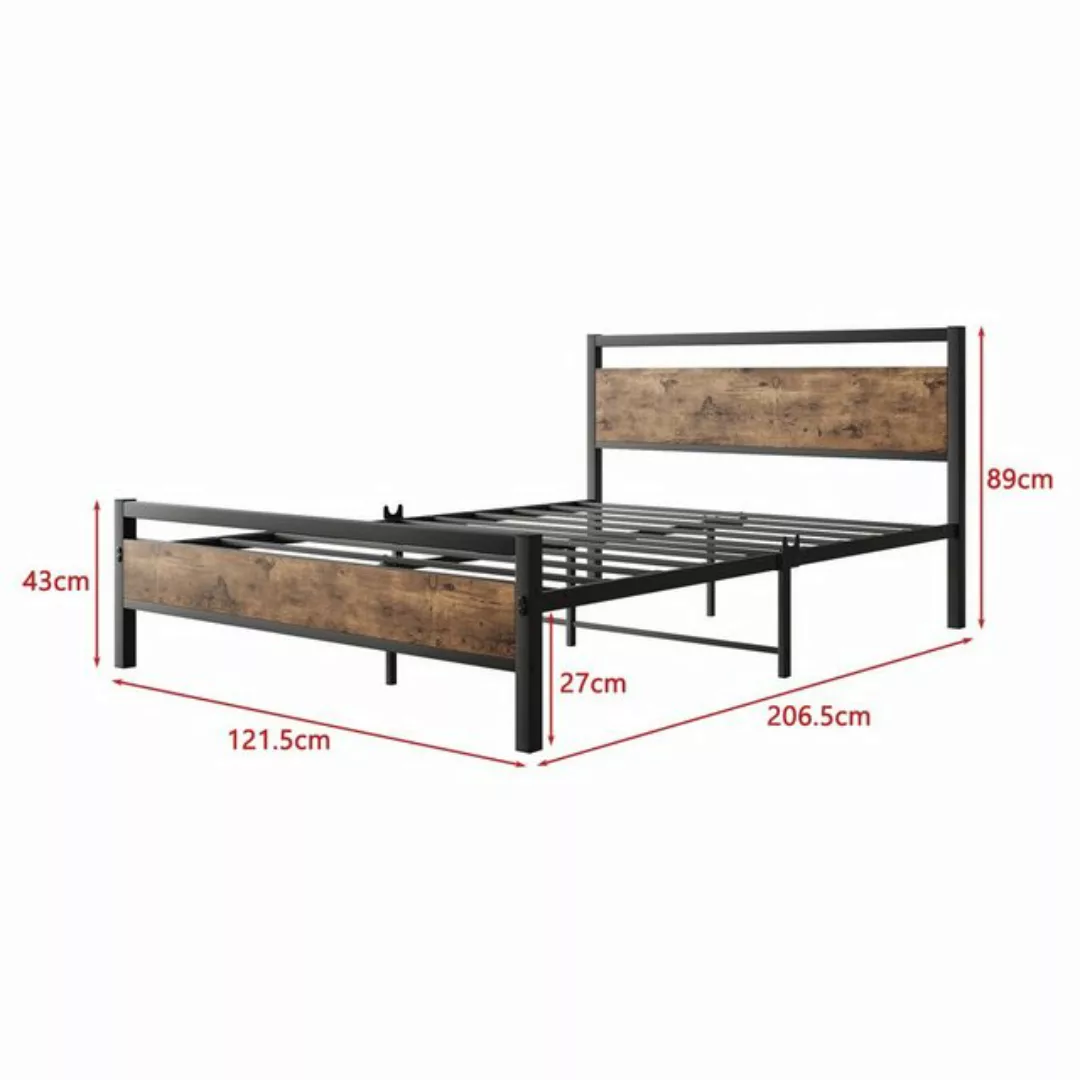 REDOM Metallbett Jugendbett mit Lattenrost ohne Matratze (mit Holz Kopfteil günstig online kaufen