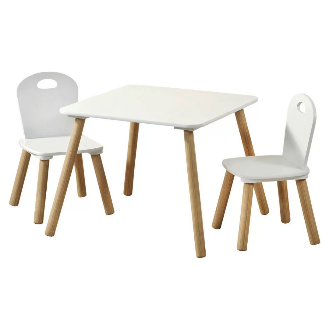 Kesper Kindertisch mit zwei Stühlen weiß Spanplatte günstig online kaufen