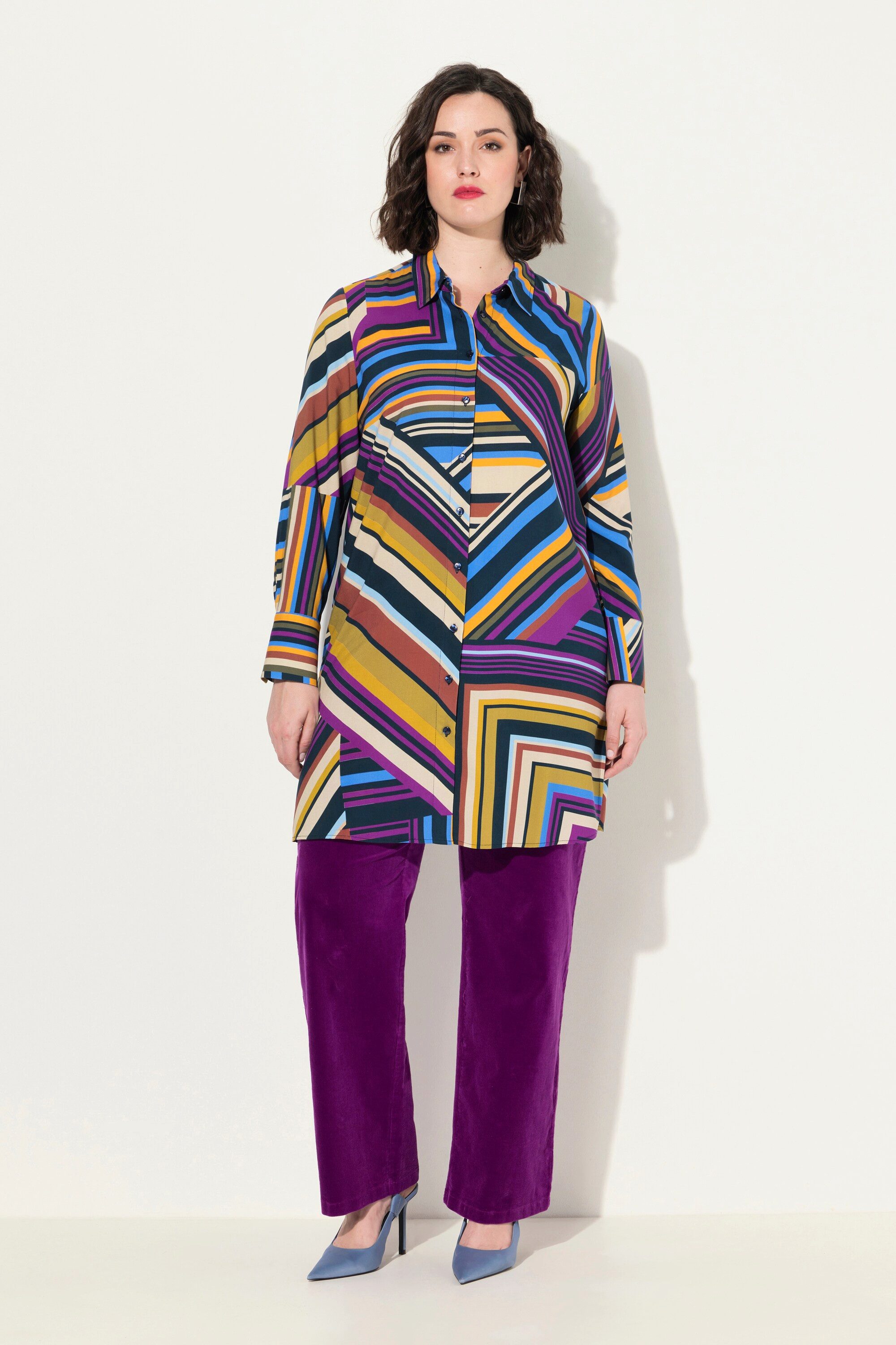 Ulla Popken Longbluse Longbluse grafischer Druck günstig online kaufen