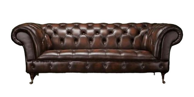 JVmoebel Chesterfield-Sofa Braun Chesterfield Design Luxus Polster Sofa, 1 günstig online kaufen