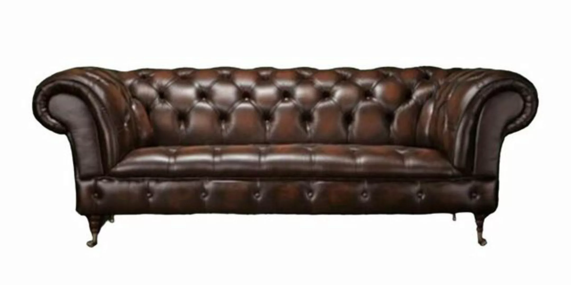 JVmoebel Chesterfield-Sofa Braun Chesterfield Design Luxus Polster Sofa, 1 günstig online kaufen