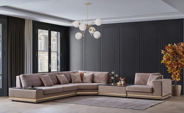 Xlmoebel Ecksofa Neue elegante Designer-Couch in L-Form in Beige für ein st günstig online kaufen