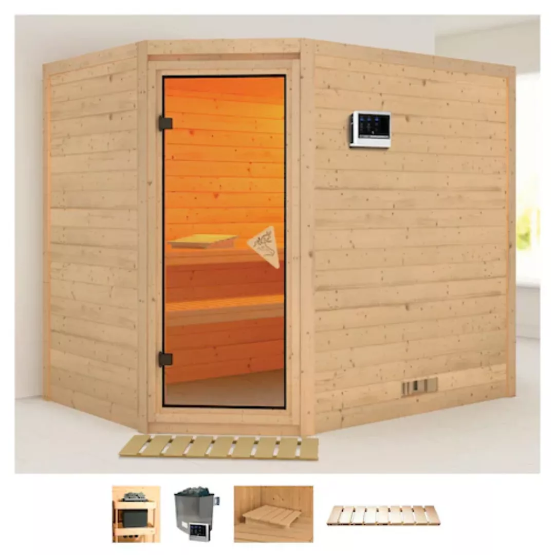 Karibu Sauna »Talida«, (Set), 9-kW-Ofen mit externer Steuerung günstig online kaufen