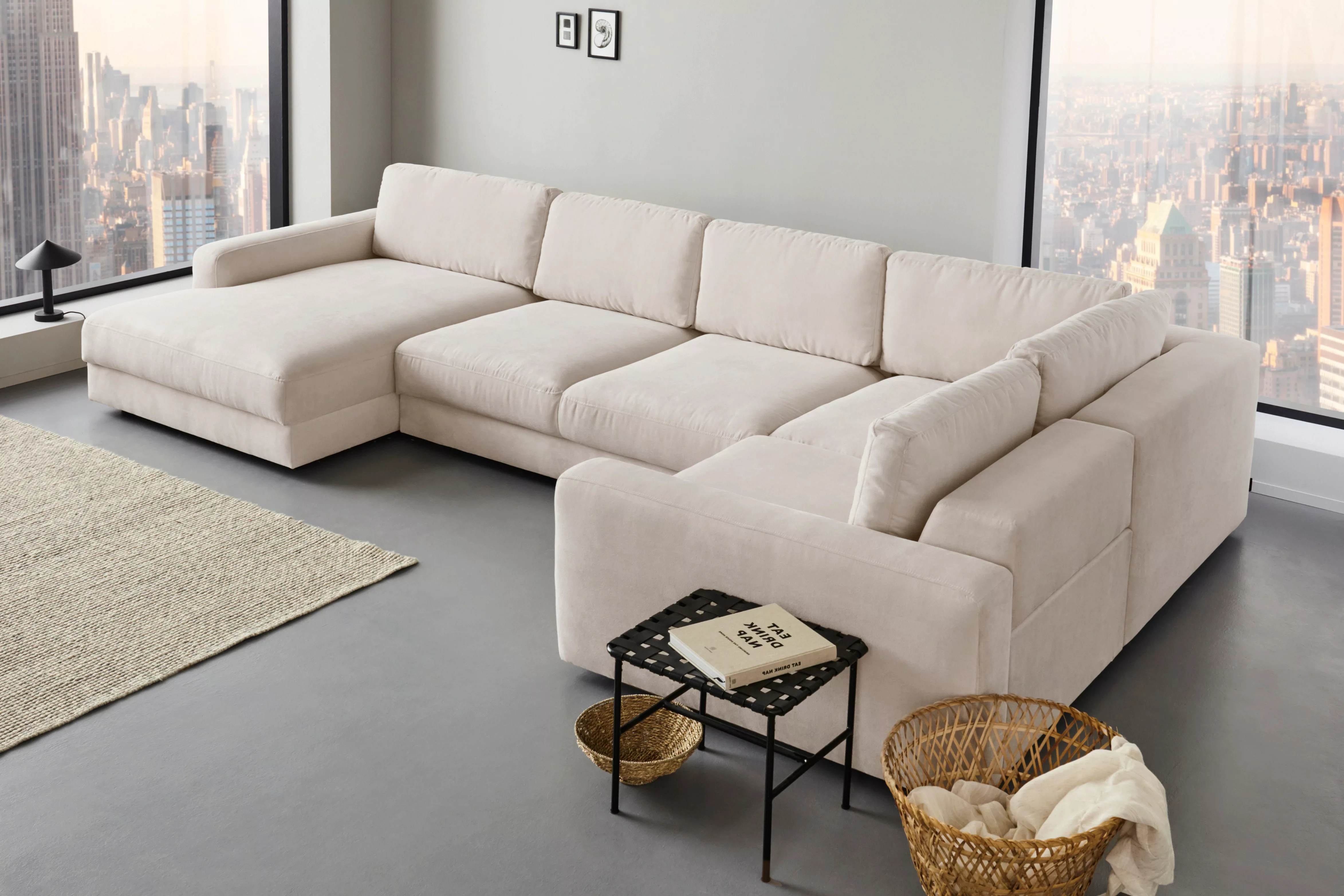 Places of Style Wohnlandschaft "Bloomfield, Mega Polsterecke, Breite 390cm, günstig online kaufen