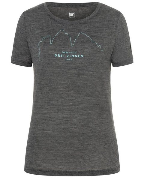 SUPER.NATURAL Print-Shirt Merino T-Shirt W DREI ZINNEN TEE genialer Merion- günstig online kaufen