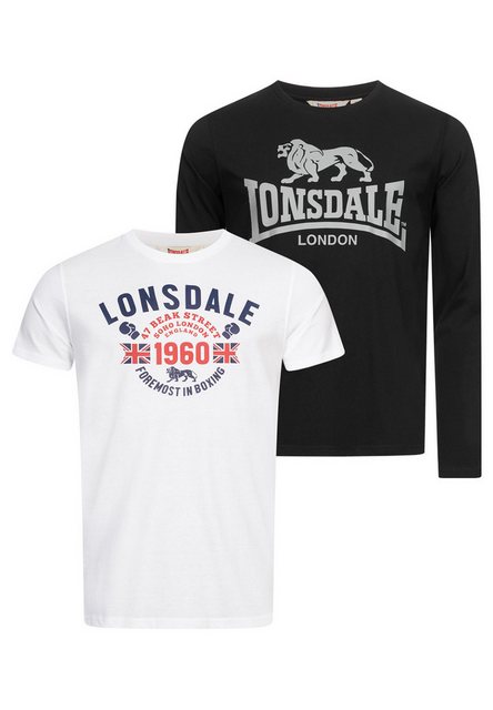 Lonsdale Rundhalsshirt Herren T-Shirt und Langarmshirt normale Passform Dop günstig online kaufen