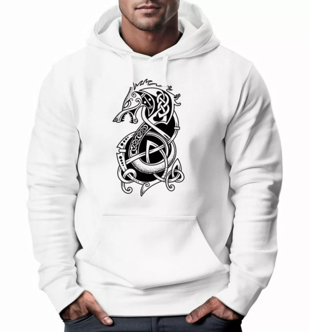 Neverless Hoodie Hoodie Herren Wolf Fenrir Fabelwesen Wikinger nordische My günstig online kaufen