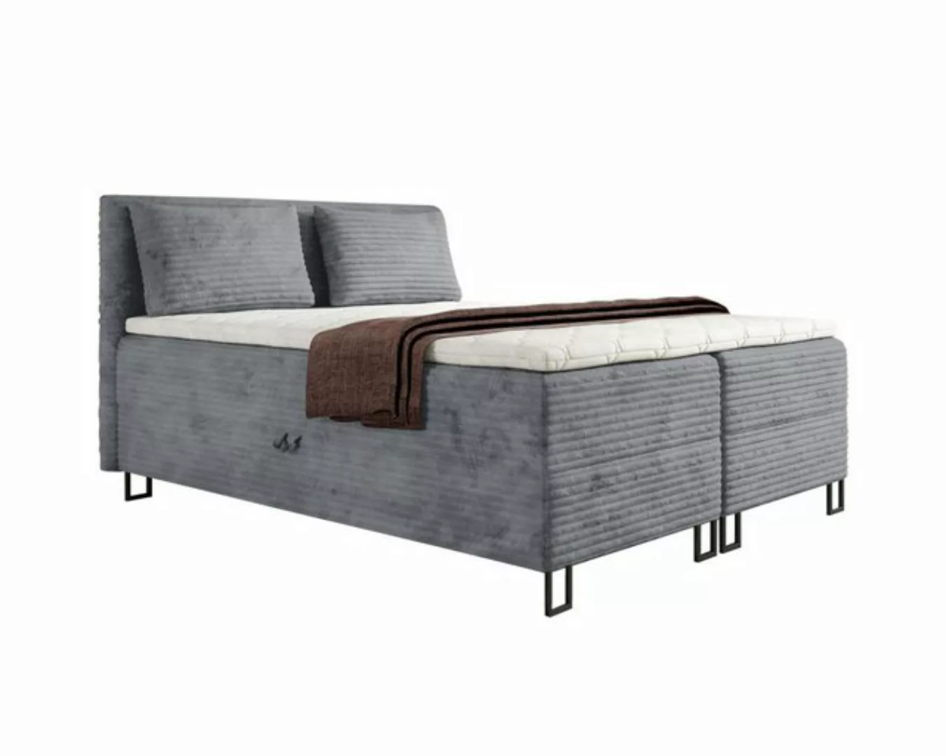 Deine Möbel 24 Boxspringbett TEXAS Boxbett Komplettbett Polsterbett (Velour günstig online kaufen