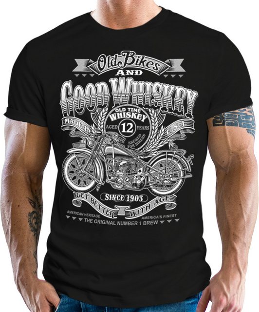 GASOLINE BANDIT® T-Shirt für Motorradfahrer und Biker: Old Bikes and Good W günstig online kaufen