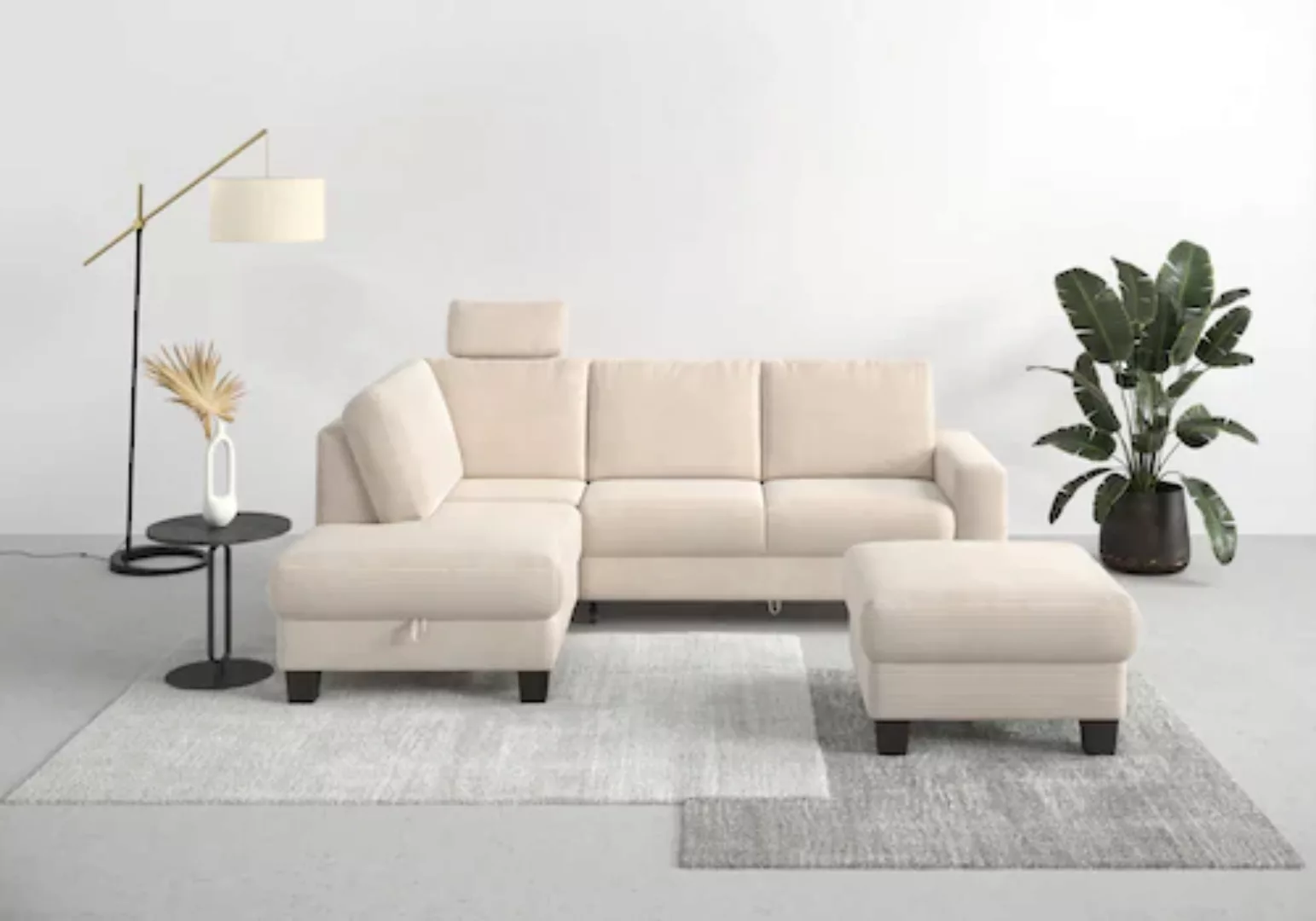 Home affaire Ecksofa "Summer L-Form", mit Ottomane, mit oder ohne Bettfunkt günstig online kaufen