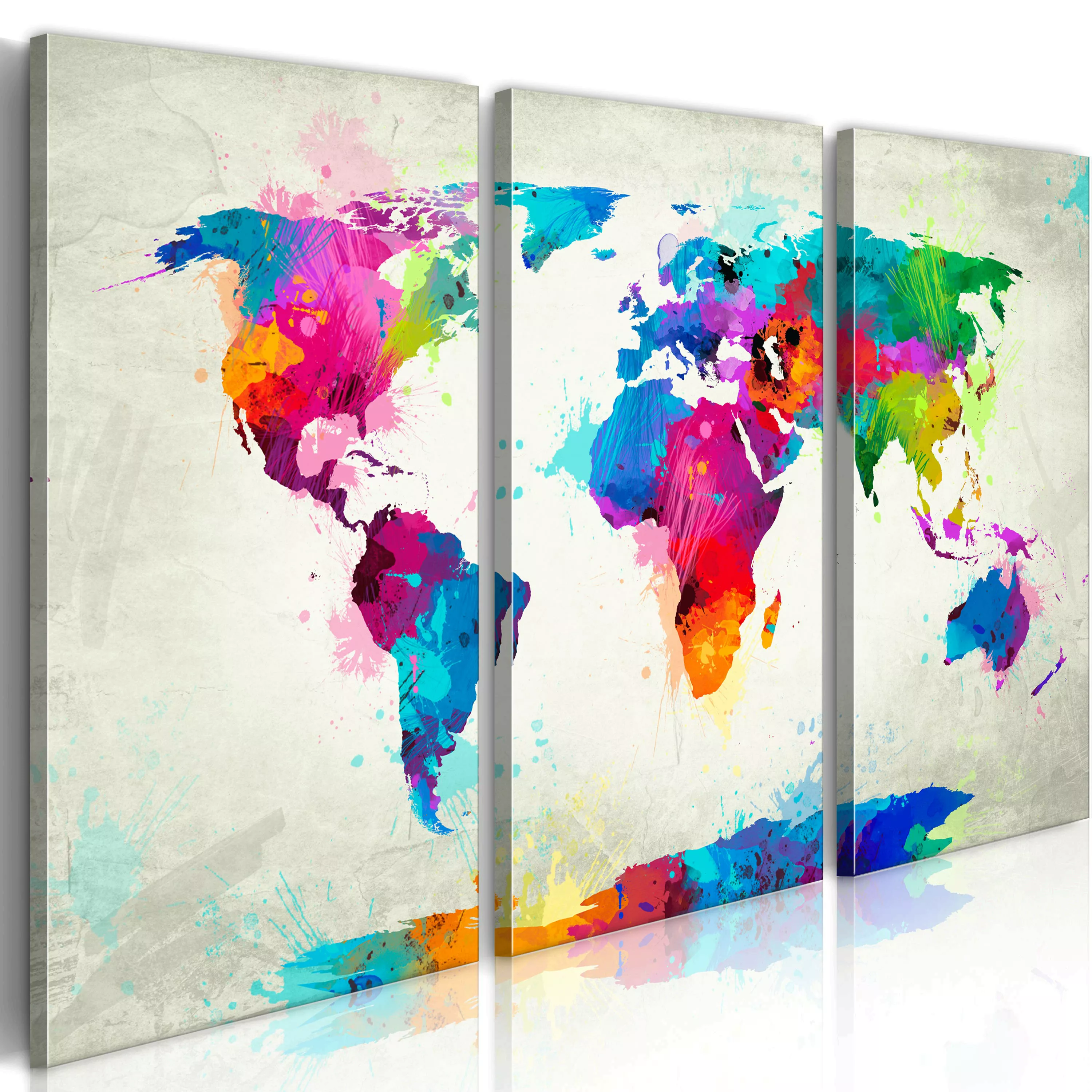 Wandbild - World Map: An Explosion Of Colors günstig online kaufen