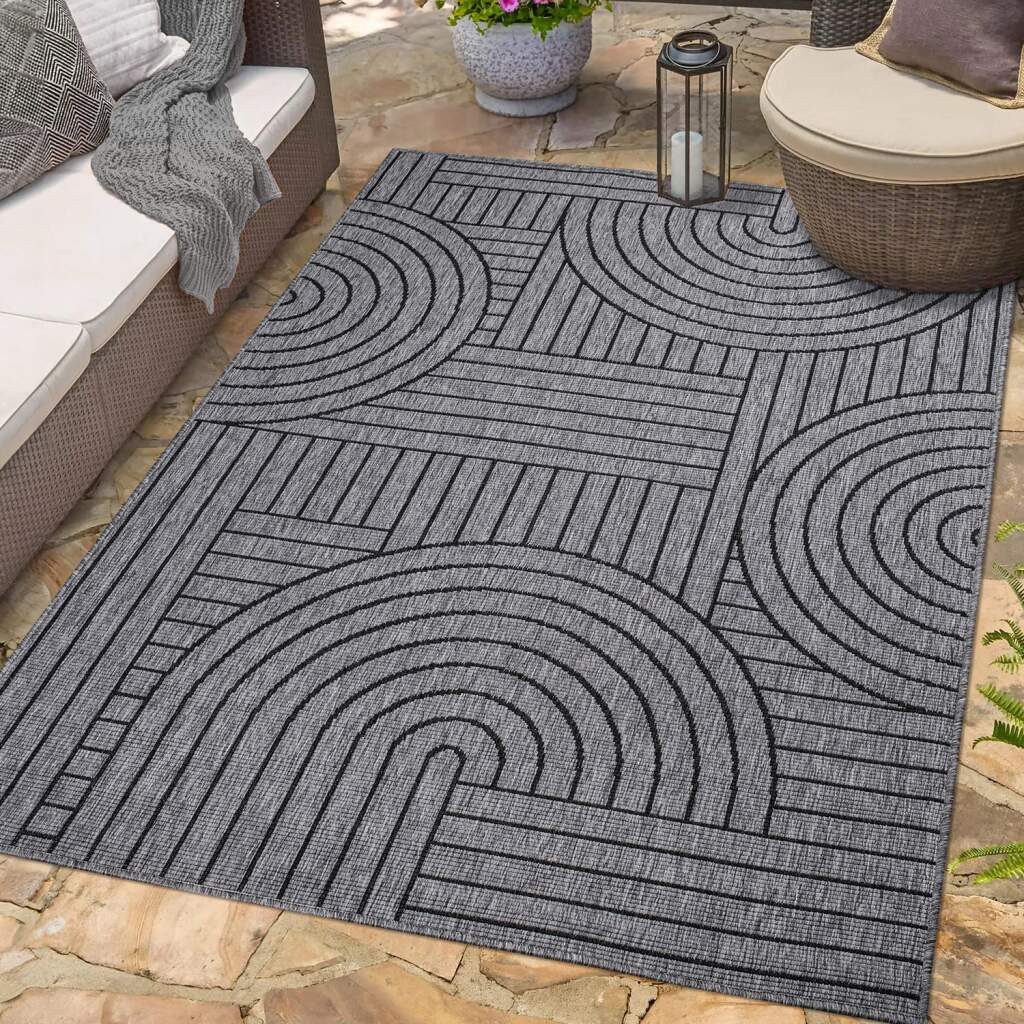 Carpet City Outdoorteppich »DUO RUG 5842«, rechteckig, 5 mm Höhe, Wendetepp günstig online kaufen