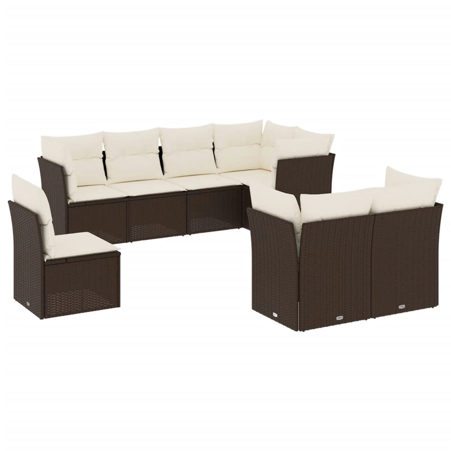 vidaXL 8-Tlg Garten-Sofagarnitur mit Kissen Braun Poly Rattan 3249772 günstig online kaufen