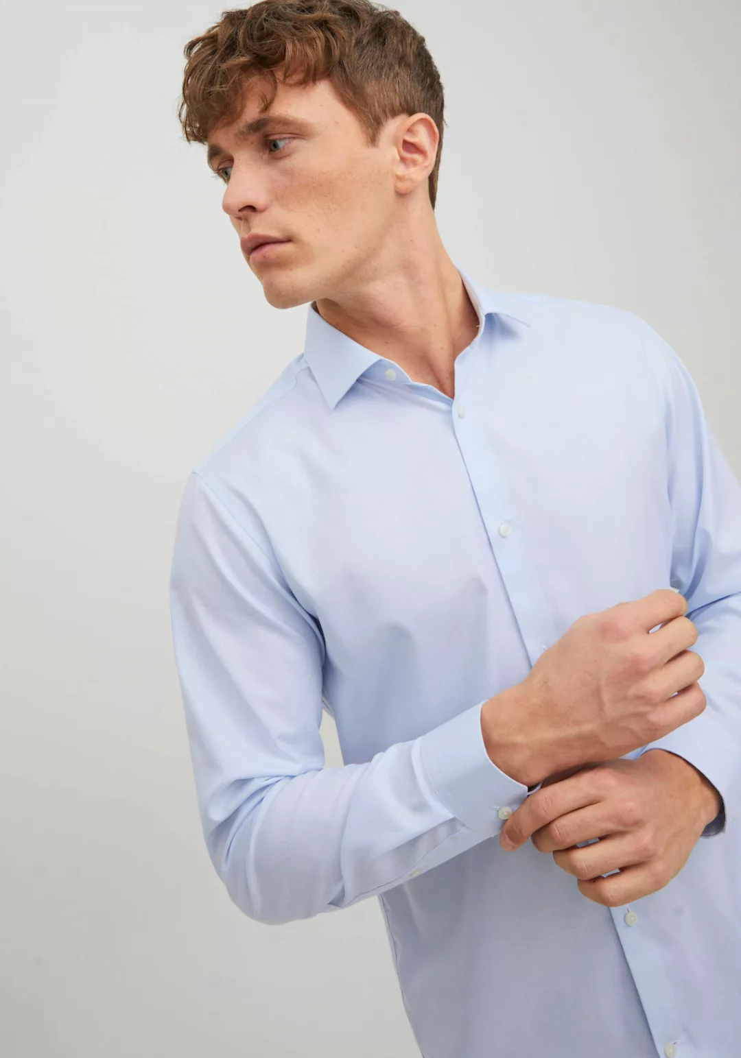 Jack & Jones  Hemdbluse Hemd PARKER Slimfit Langarmhemd mit Kent-Kragen günstig online kaufen