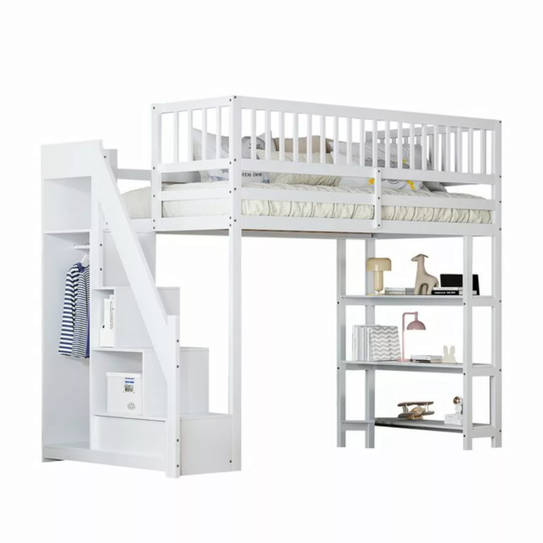 OKWISH Kinderbett Einzelbett Hochbett,Hochschrank-Sicherheitsdesign mit Kle günstig online kaufen