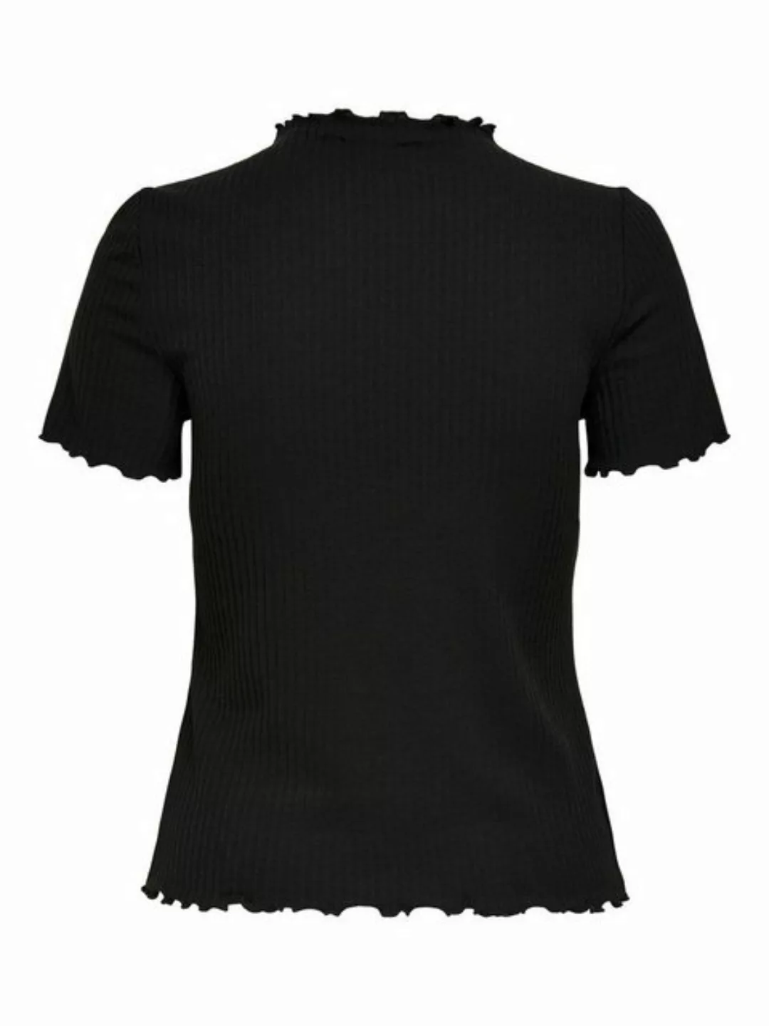 ONLY T-Shirt Geripptes Cropped T-Shirt Stehkragen Rundhals Top Gewellt ONLE günstig online kaufen