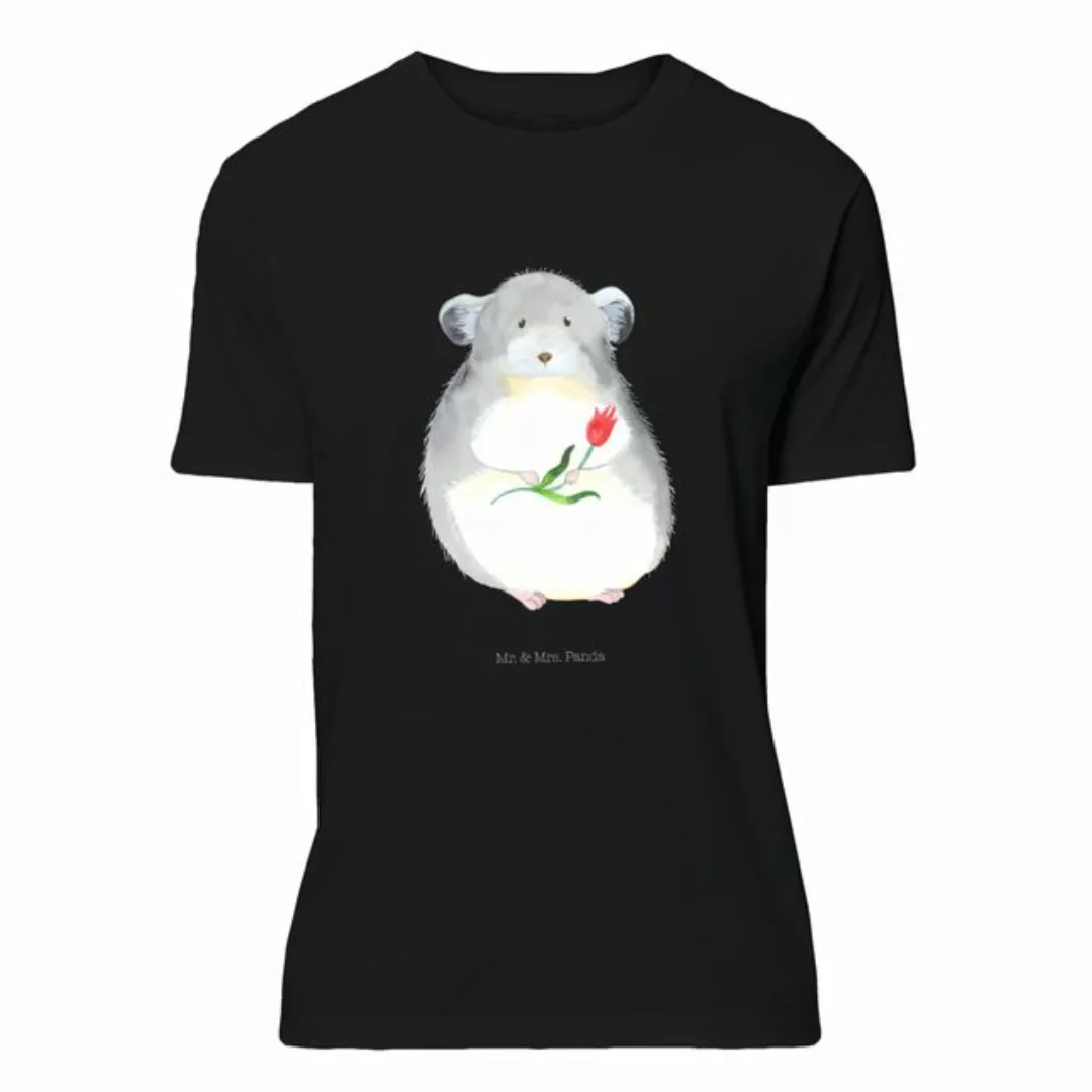 Mr. & Mrs. Panda T-Shirt Chinchilla mit Blume - Schwarz - Geschenk, Chaos, günstig online kaufen