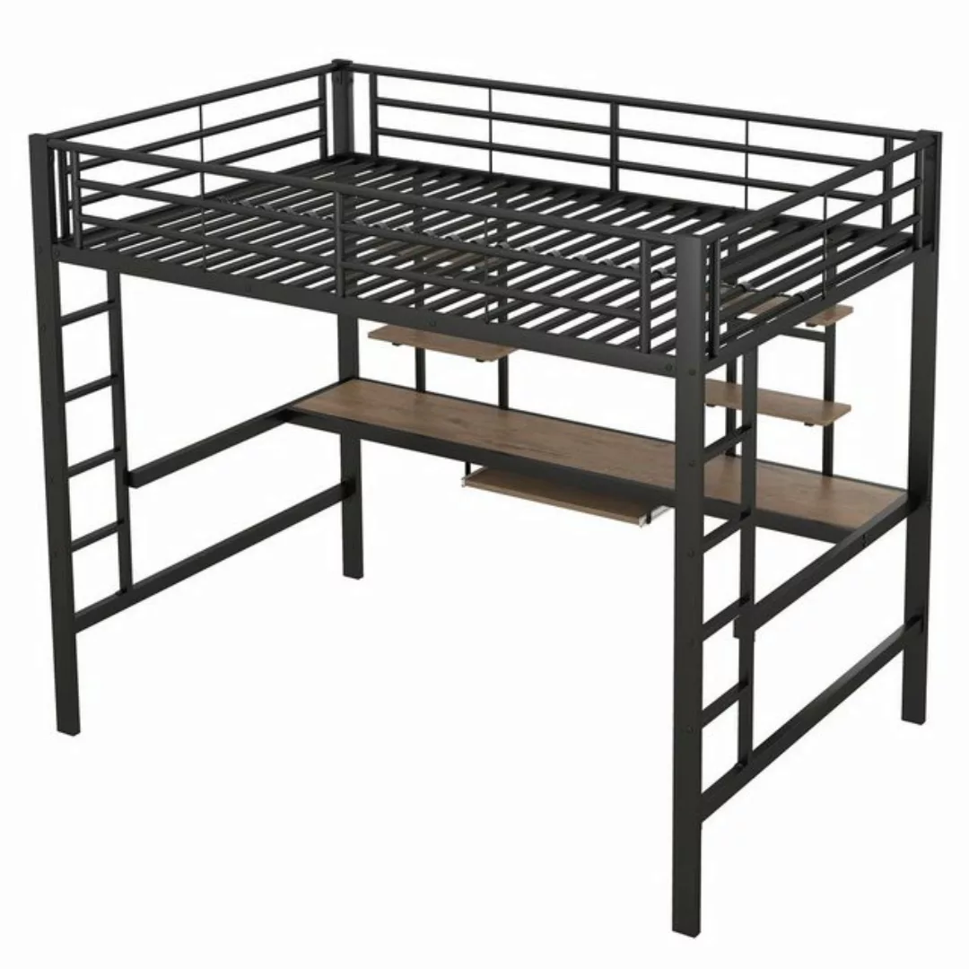 OKWISH Bett Eisenbett, Hochbett, Metallbett (mit Schreibtisch und zwei Büch günstig online kaufen