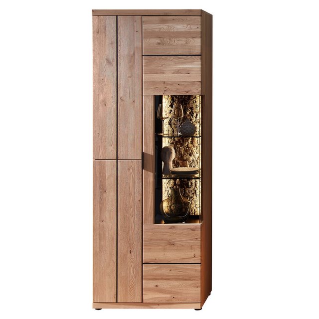 expendio Vitrine Donia 1 Wildeiche massiv, 75x207x42 cm günstig online kaufen