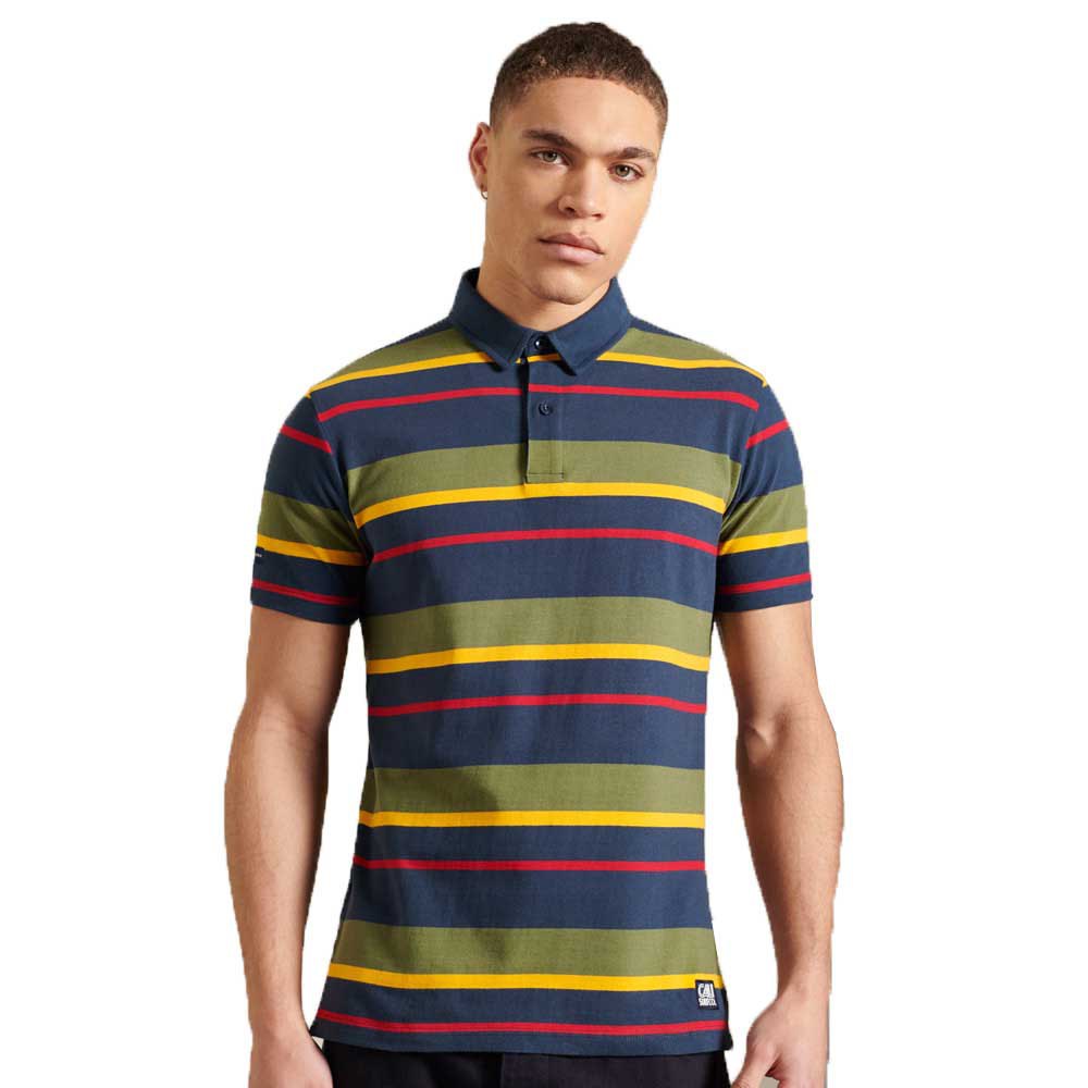 Superdry Cali Stripe Kurzarm-poloshirt L Navy Multi günstig online kaufen