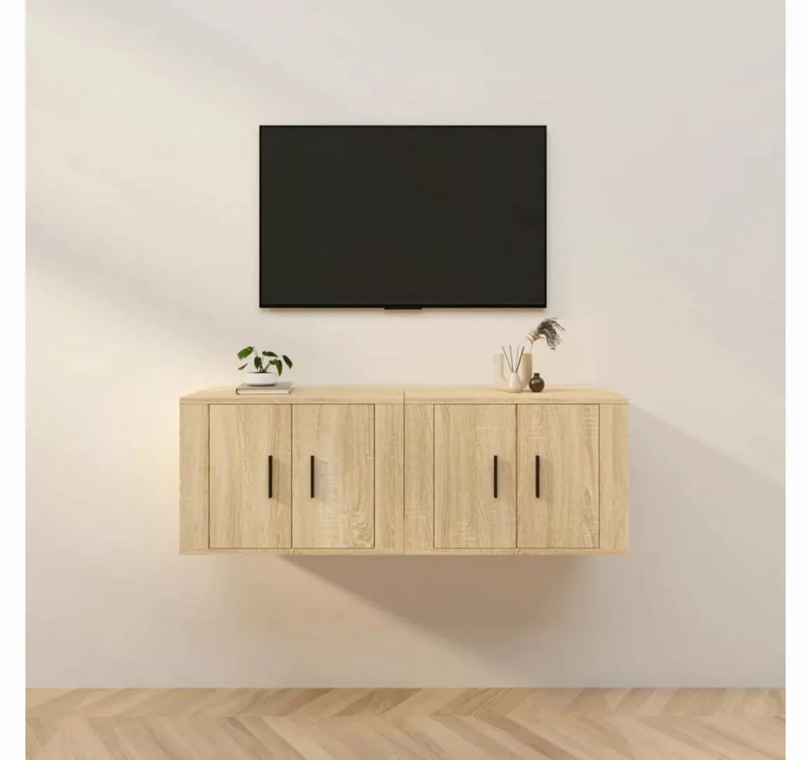 furnicato TV-Schrank TV-Wandschränke 2 Stk. Sonoma-Eiche 57x34,5x40 cm günstig online kaufen