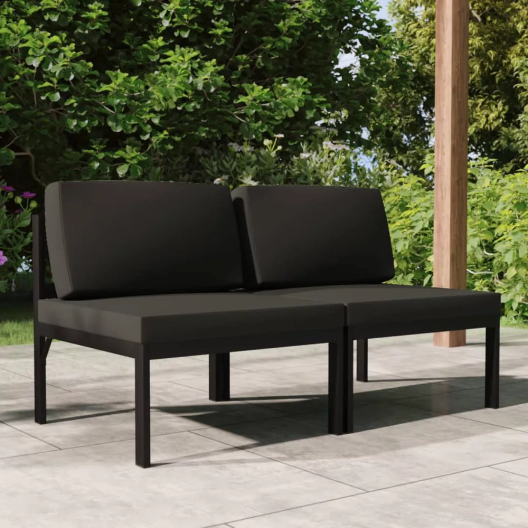 Vidaxl Gartensofa 2-sitzer Mit Kissen Aluminium Anthrazit günstig online kaufen