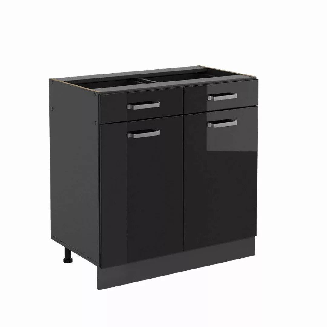 Vicco Unterschrank R-Line, Schwarz Hochglanz/Anthrazit, 80 günstig online kaufen