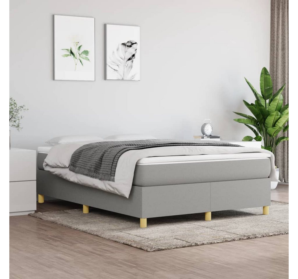 vidaXL Boxspringbett mit Matratze Hellgrau 140x200 cm Stoff1398701 günstig online kaufen