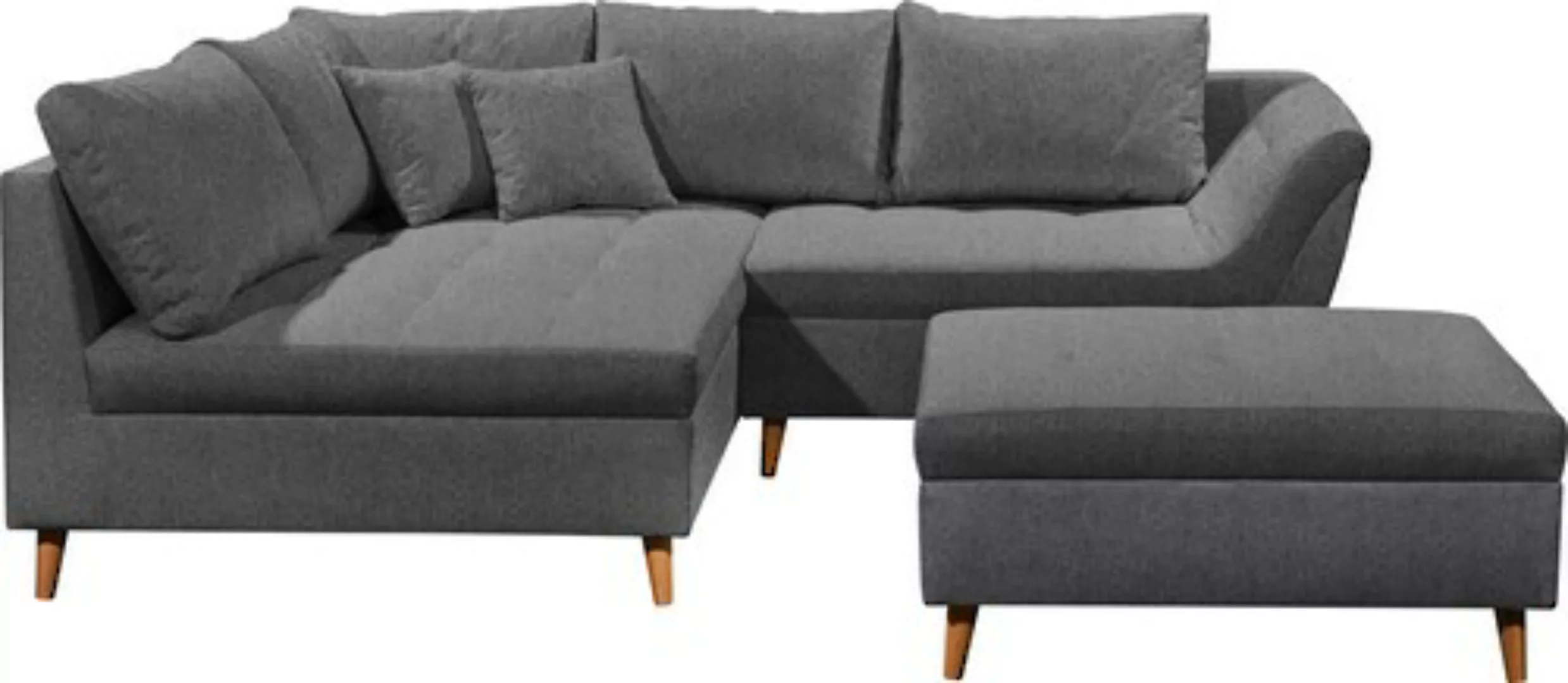 ED EXCITING DESIGN Ecksofa »Split L-Form«, (Set, Ecksofa mit Hocker), frei günstig online kaufen