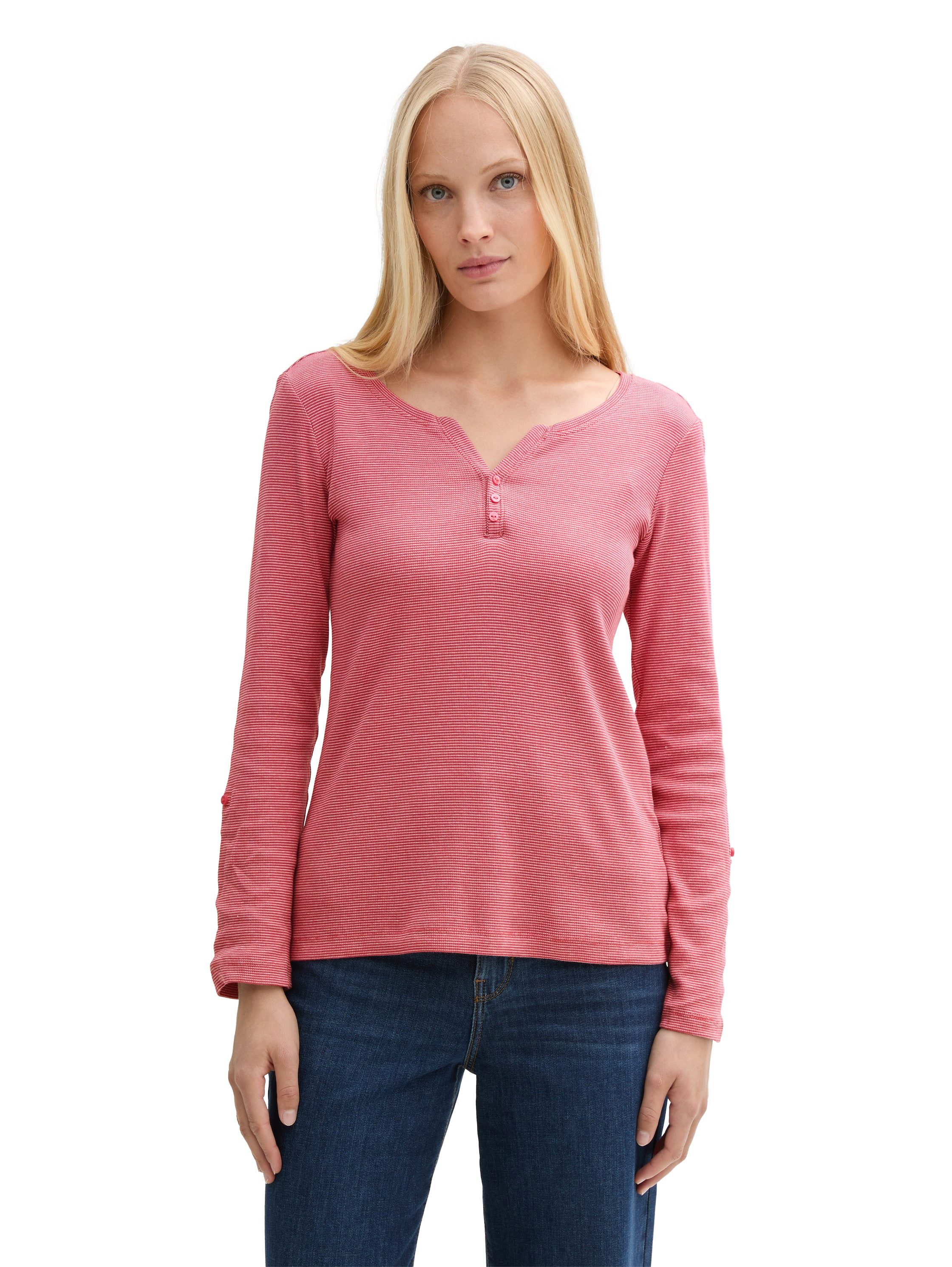 TOM TAILOR Henleyshirt mit Turn-Up-Arm günstig online kaufen