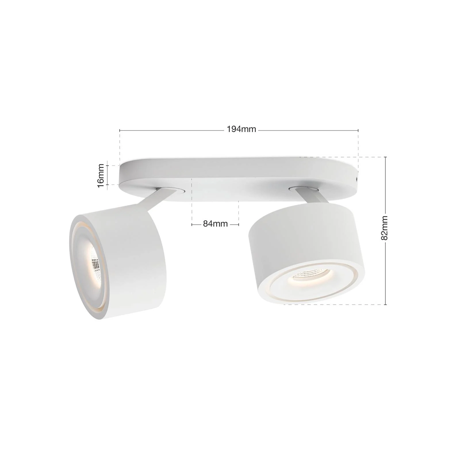 LED-Deckenstrahler Specter, weiß, Länge 19,4 cm, Alu, 2-flg. günstig online kaufen