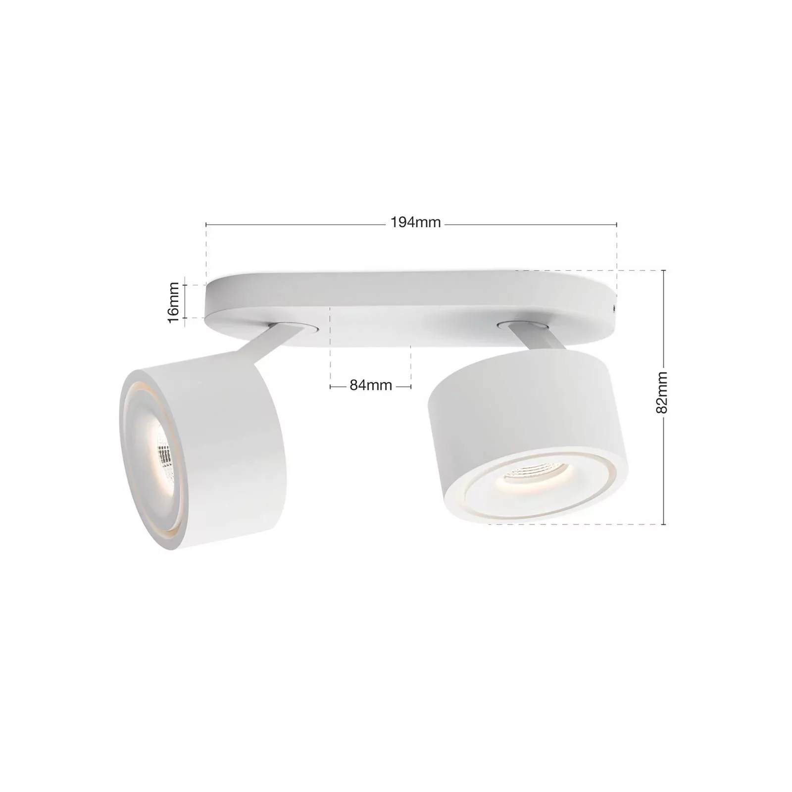 LED-Deckenstrahler Specter, weiß, Länge 19,4 cm, Alu, 2-flg. günstig online kaufen