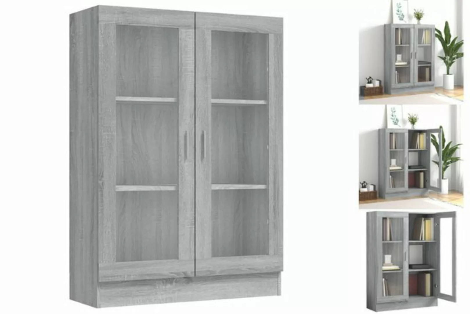 vidaXL Vitrine Vitrine Regal Highboard Vitrinenschrank Grau Sonoma 82,5x30, günstig online kaufen