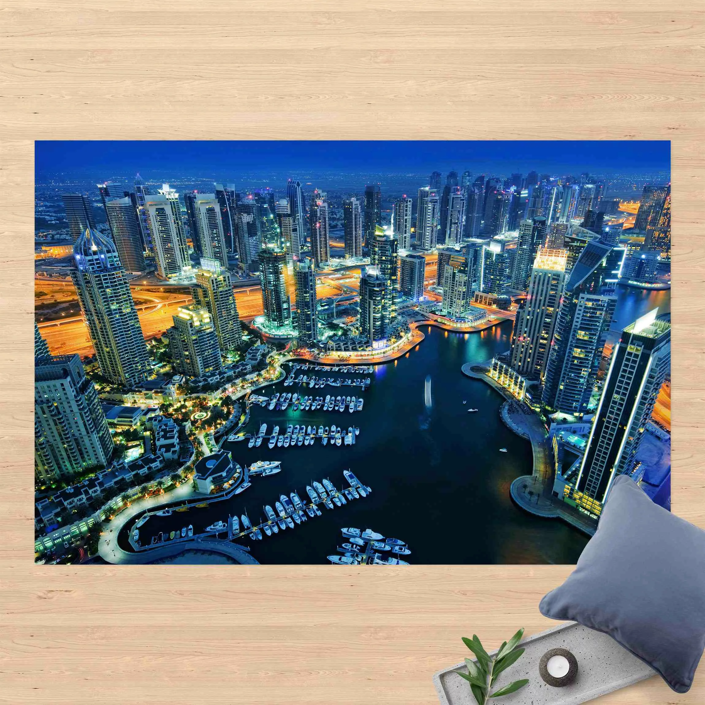 Vinyl-Teppich Nächtliche Dubai Marina günstig online kaufen