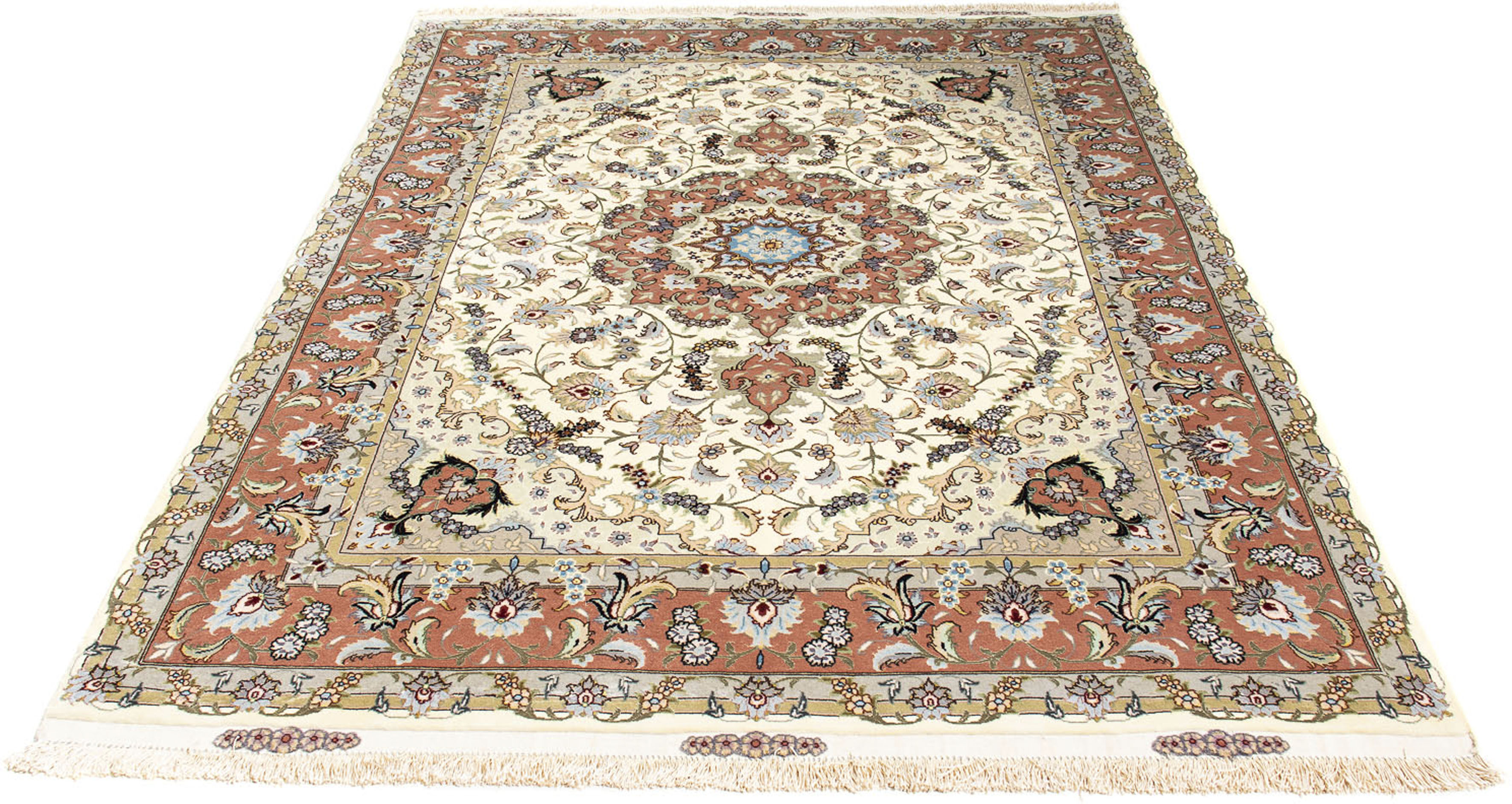 morgenland Orientteppich »Täbriz - 205 x 150 cm - beige«, rechteckig, Wohnz günstig online kaufen