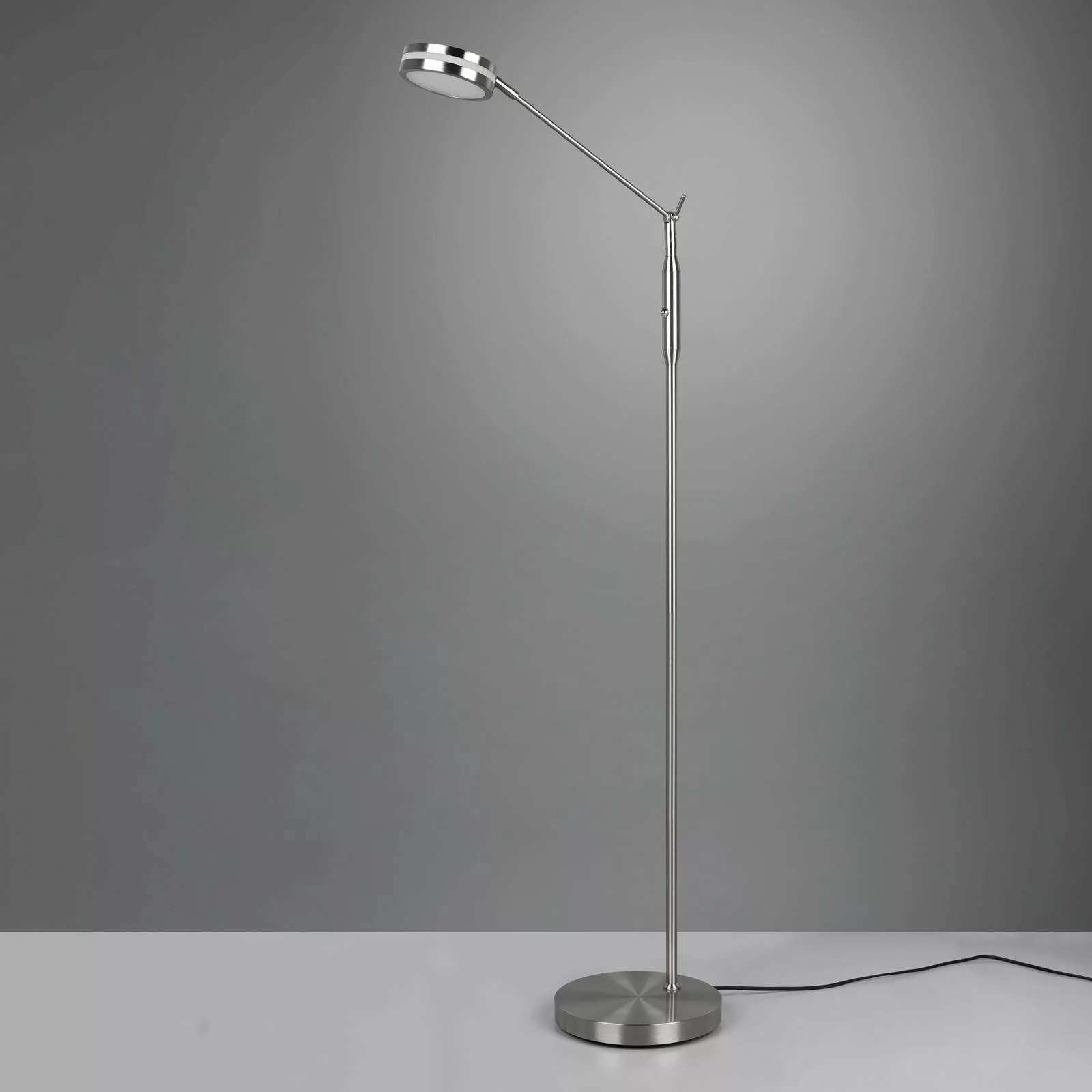 LED-Stehlampe Franklin, Sensordimmer, nickel matt günstig online kaufen