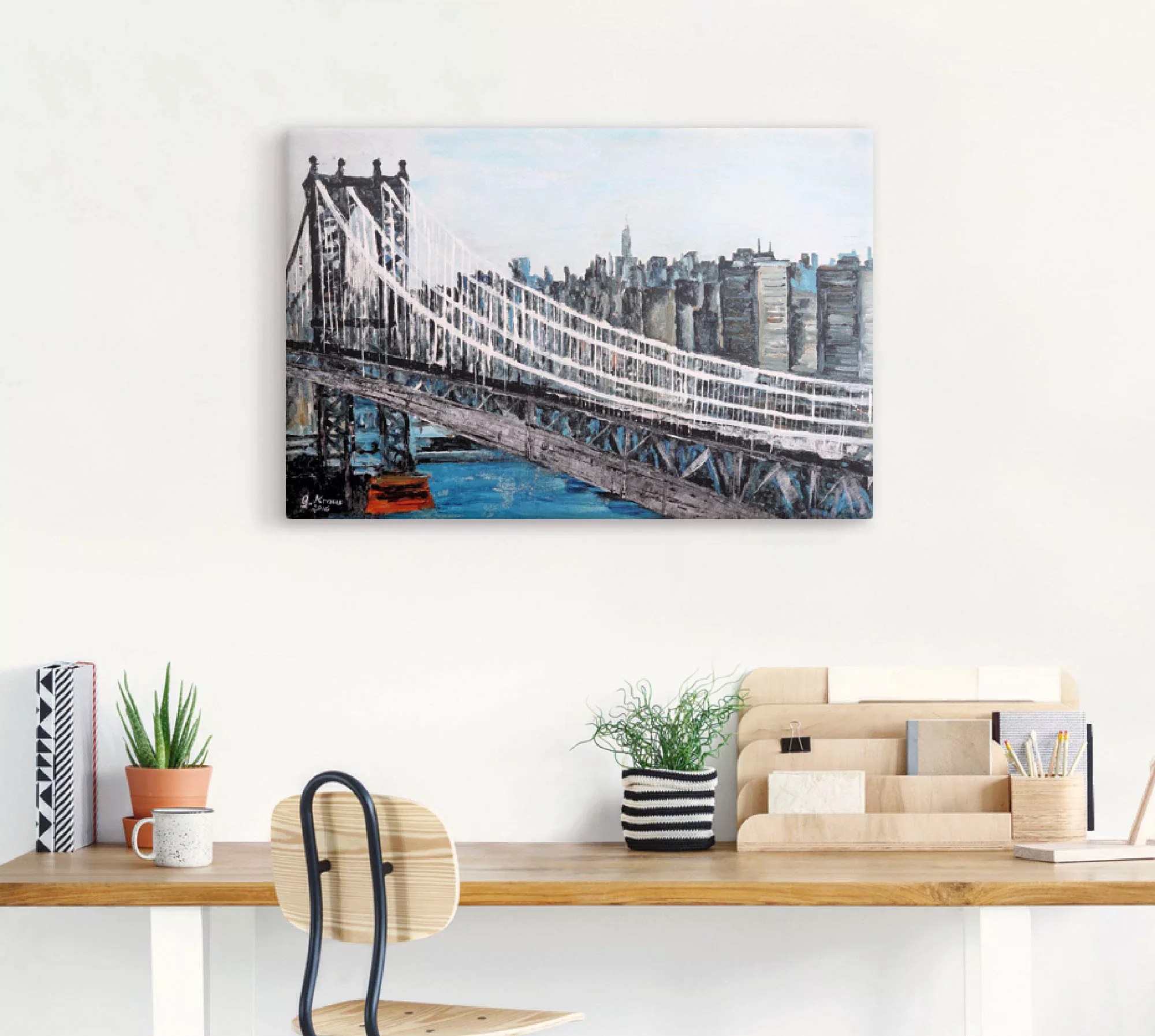 Artland Leinwandbild »New York Brooklyn Bridge«, Amerika, (1 St.), auf Keil günstig online kaufen