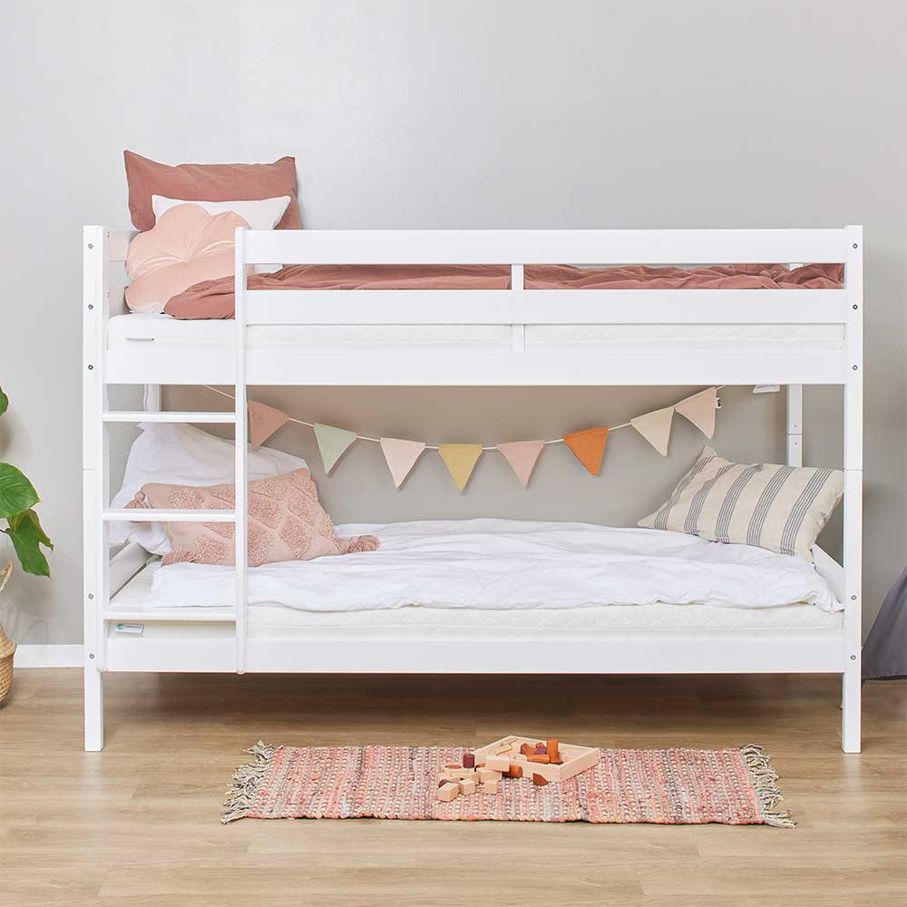 Kinderzimmer Stockbett Stockbett in Weiß 140 cm hoch günstig online kaufen