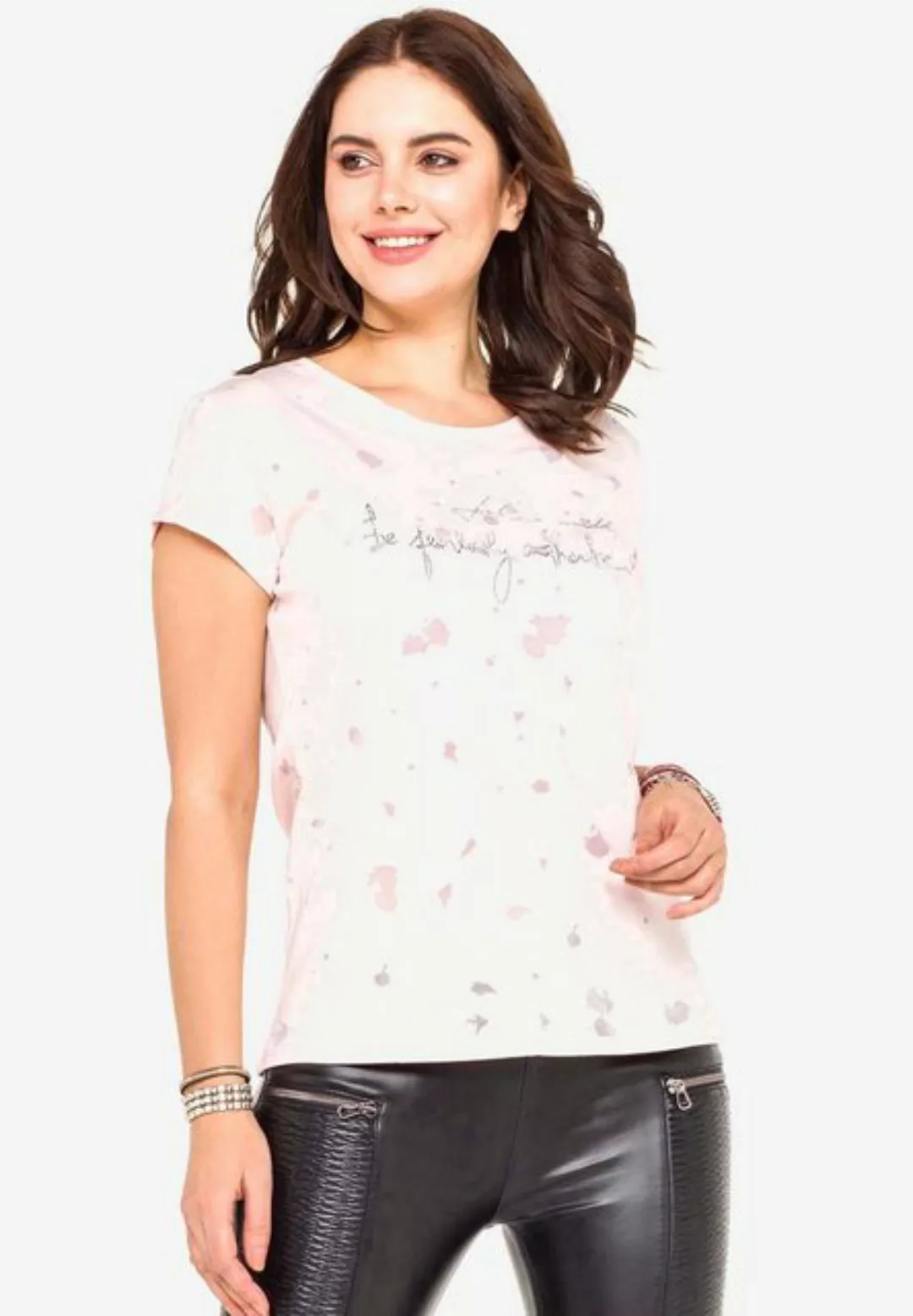 Cipo & Baxx T-Shirt mit Edelsteindruck günstig online kaufen