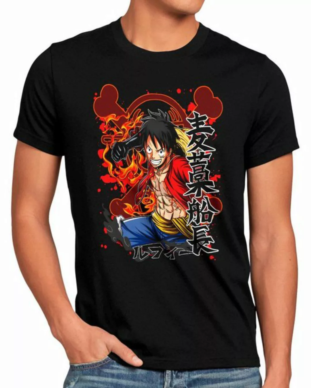 style3 T-Shirt Monkey Hero one piece japan anime luffy manga ruffy günstig online kaufen