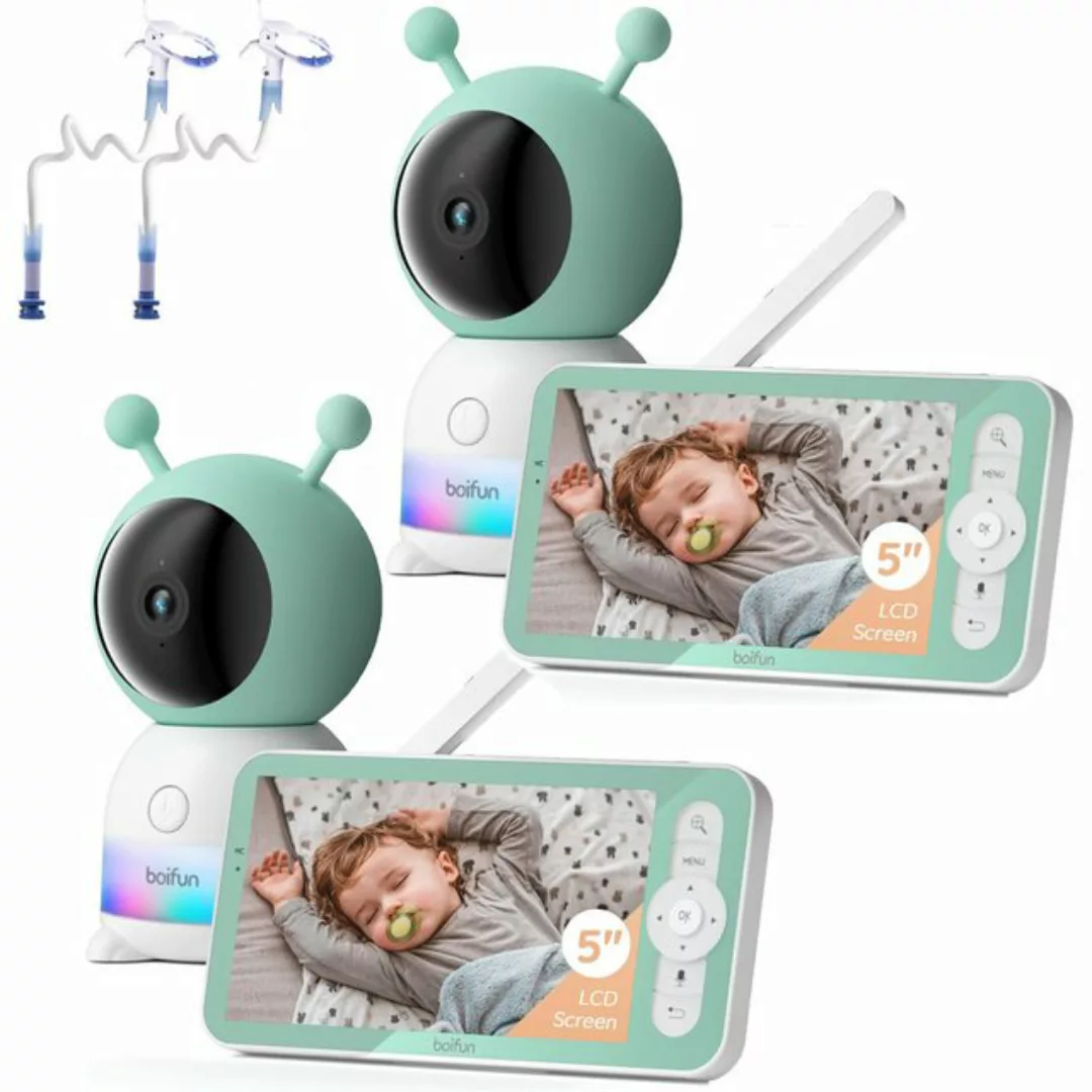 Boifun Babyphone 2 Stück Babyphone mit Kamera 2K/3MP, 5 Zoll WiFi Video Bab günstig online kaufen