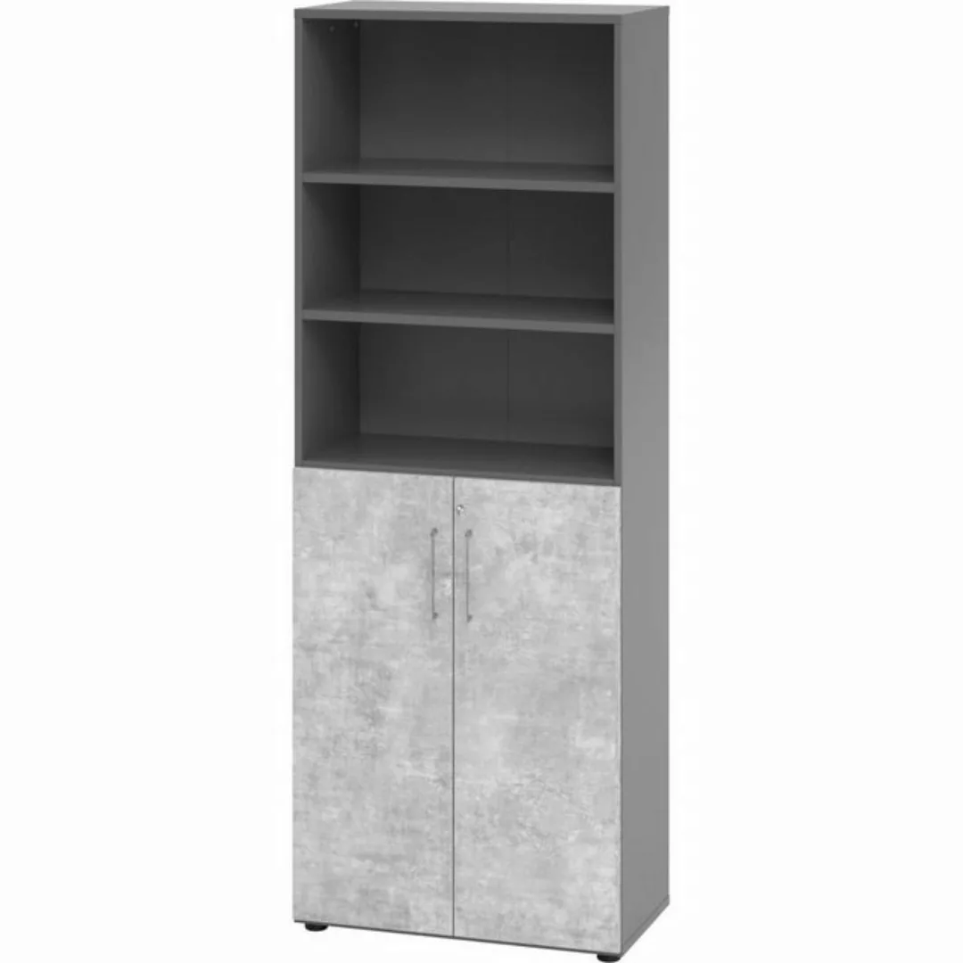 Aktenschrank Schrank 6OH /3OH Türen BxTxH 80x42x215,6cm Griff BS Graphit/Be günstig online kaufen