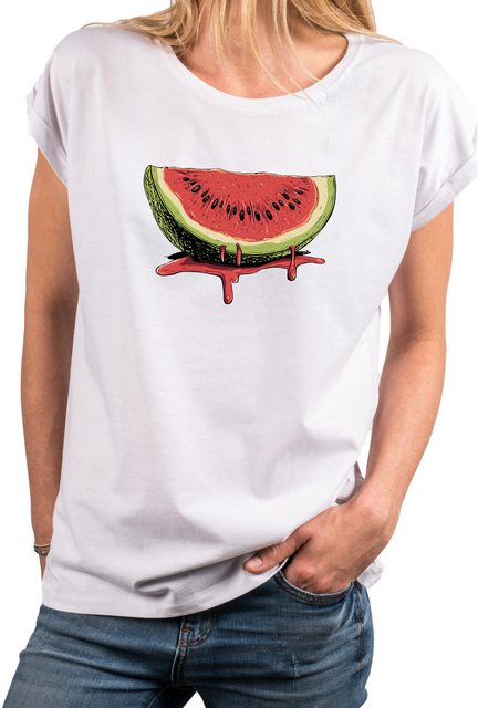 MAKAYA Print-Shirt mit Wassermelone für Damen Watermelon Fruit Summer Top ( günstig online kaufen