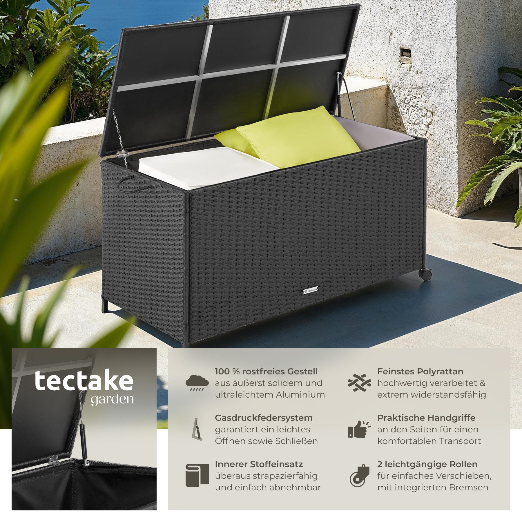 tectake Gartenbox Auflagenbox (1 St., Volumen: günstig online kaufen