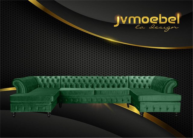 Xlmoebel Ecksofa Grau Chesterfield Ecksofa Elegante Wohnraum Möbel Stoff, H günstig online kaufen